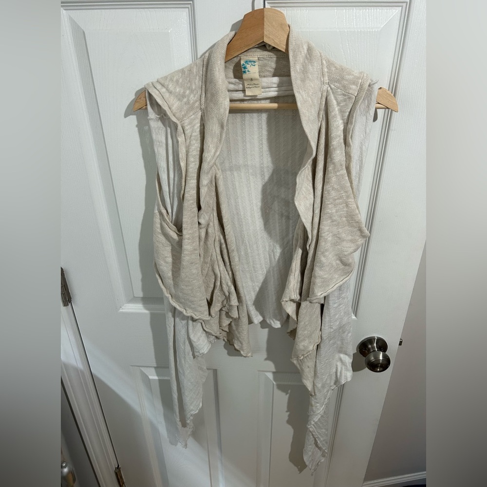 Size S Knit Vest Drapey Beige Boho